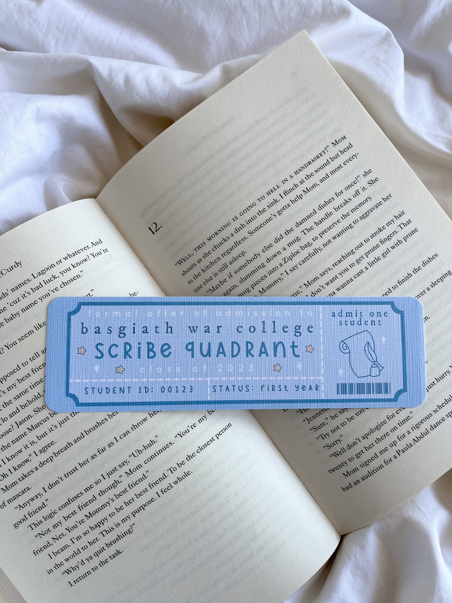 Fourth Wing Quadrant Bookmark Ticket | Fantasy Bookmark