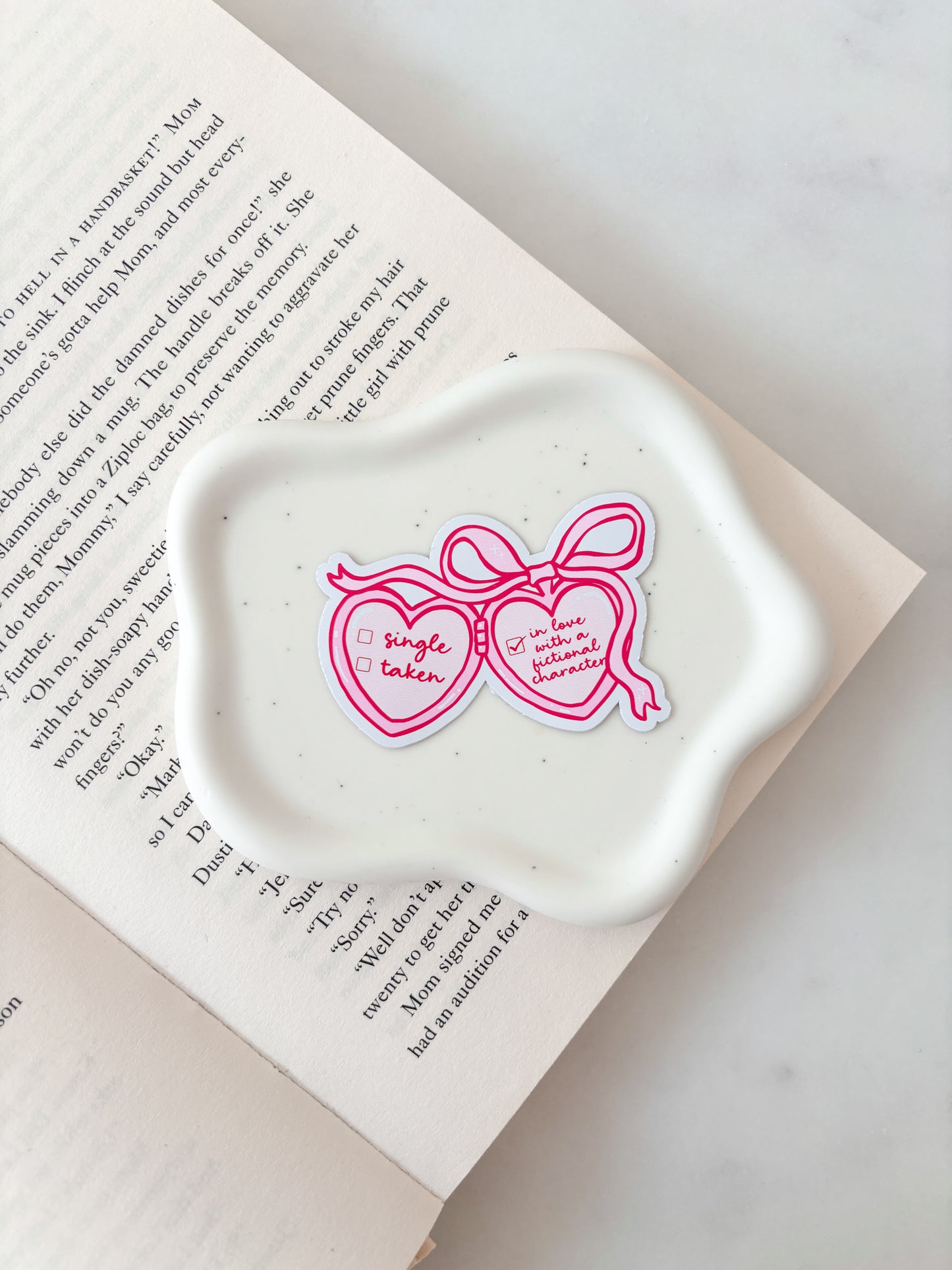Coquette Bow Locket Sticker | In Love With Fictional Characters