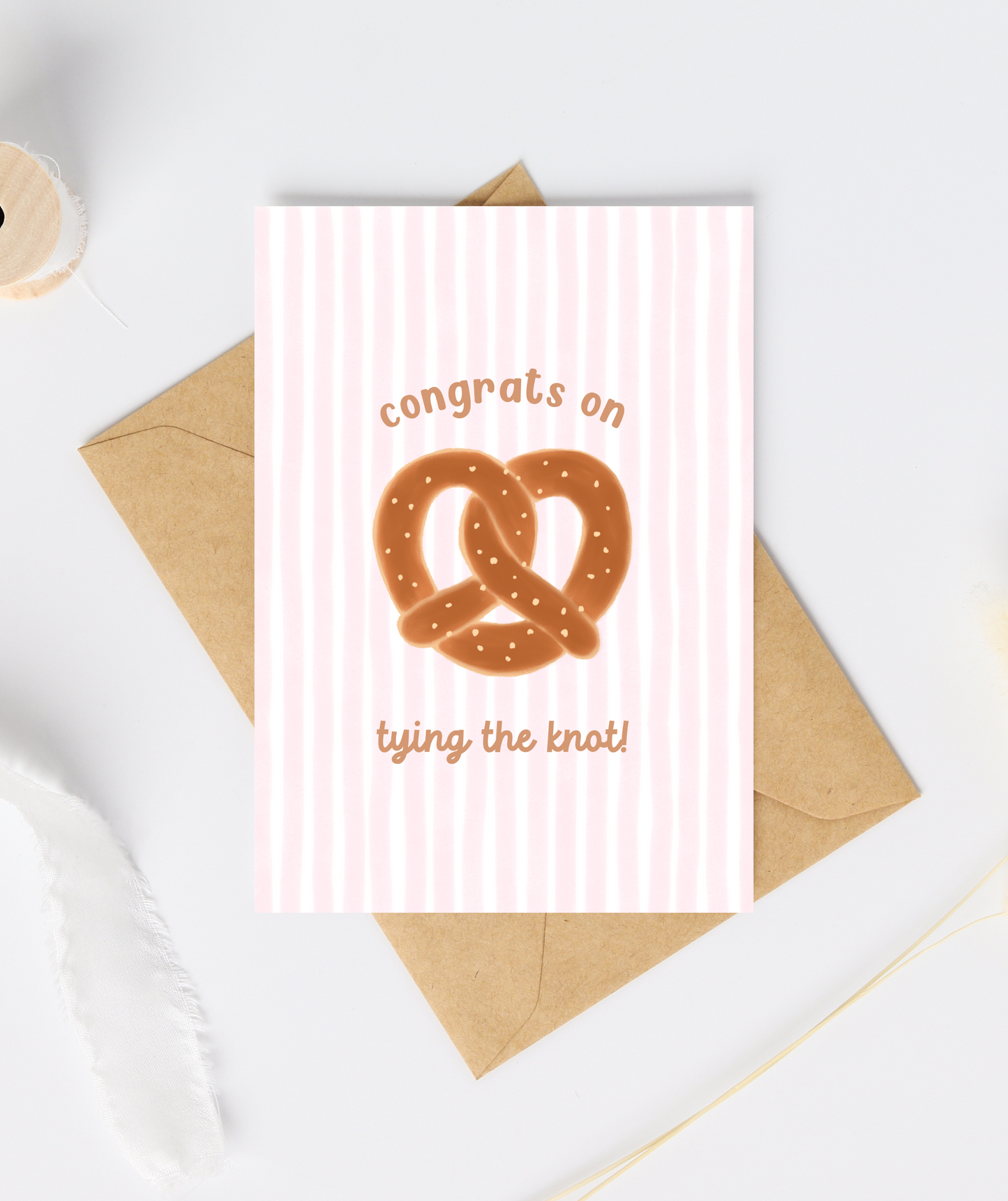 Congrats On Tying The Knot Pretzel Card