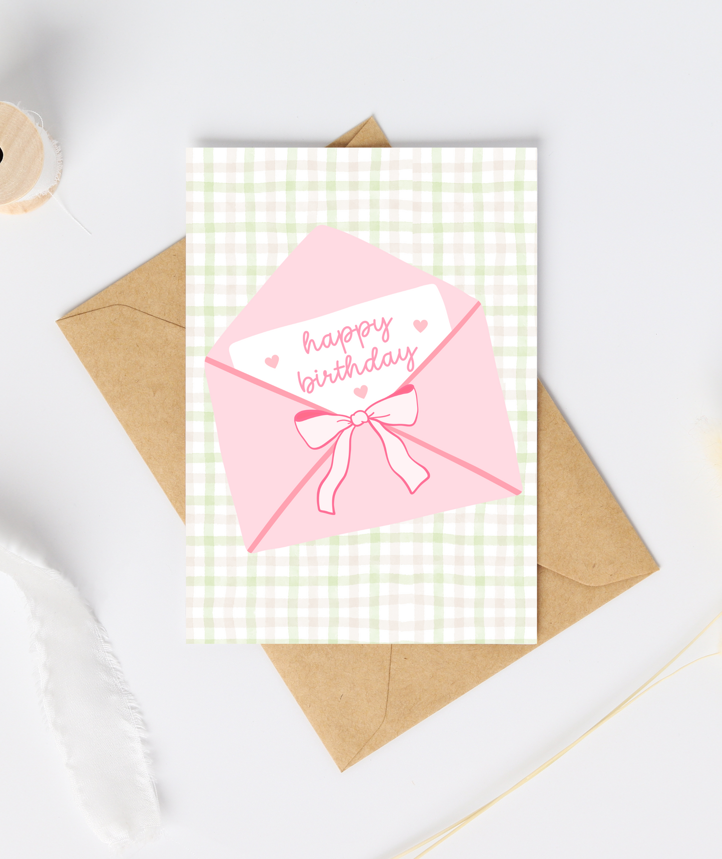 Cute Bow Happy Birthday Note Card