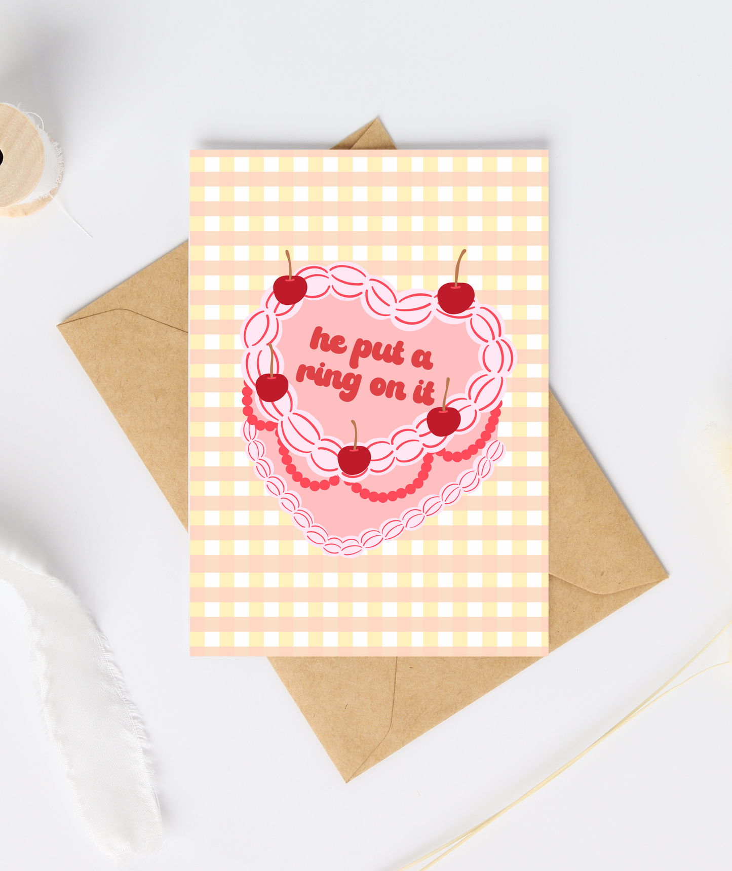 He Put A Ring On It Cake Greeting Card