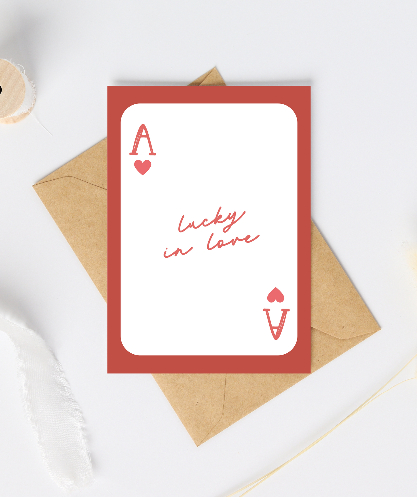 Lucky In Love Poker Playing Card