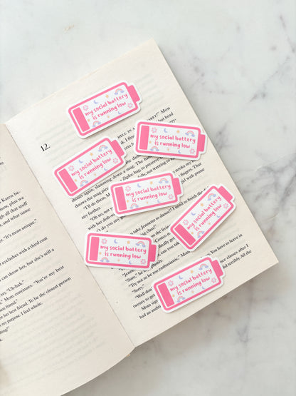 Social Battery Running Low Sticker