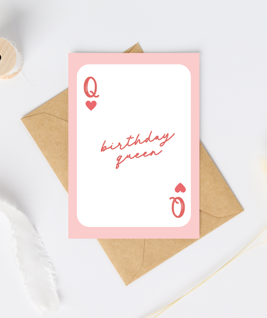 Birthday Queen Playing Card