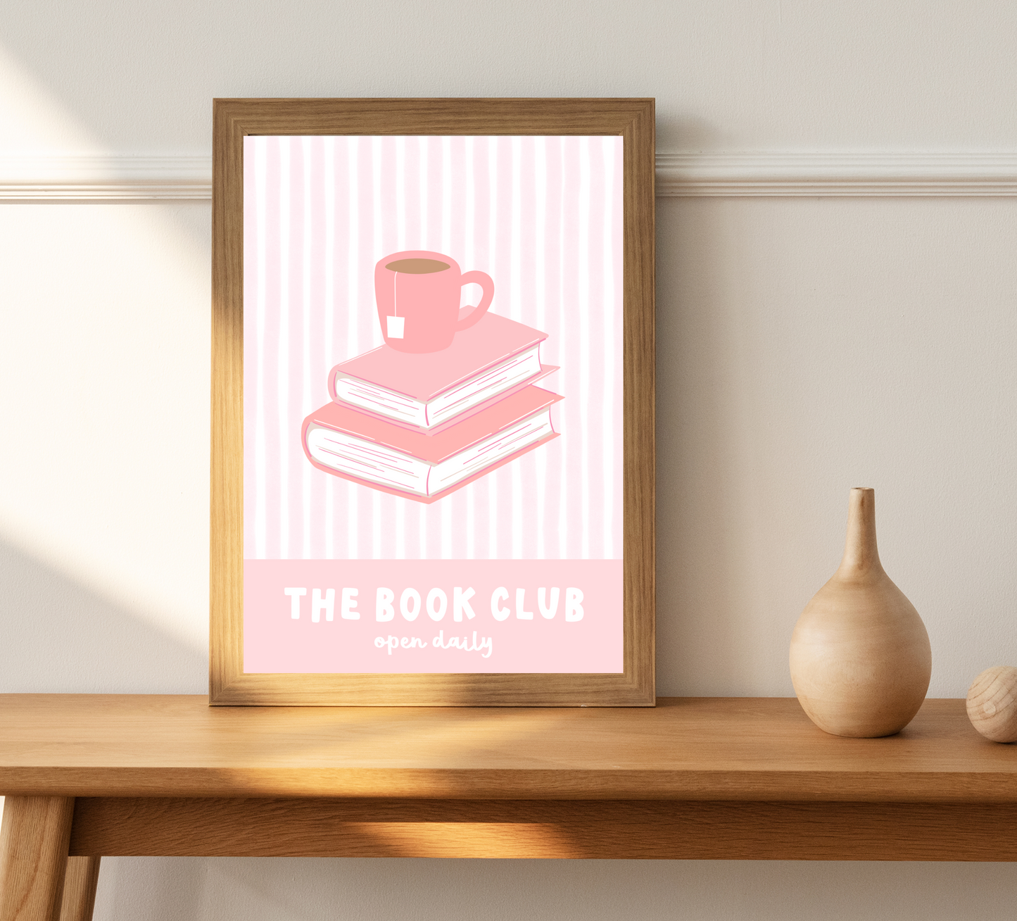 Girly Pink Book Club Art Print