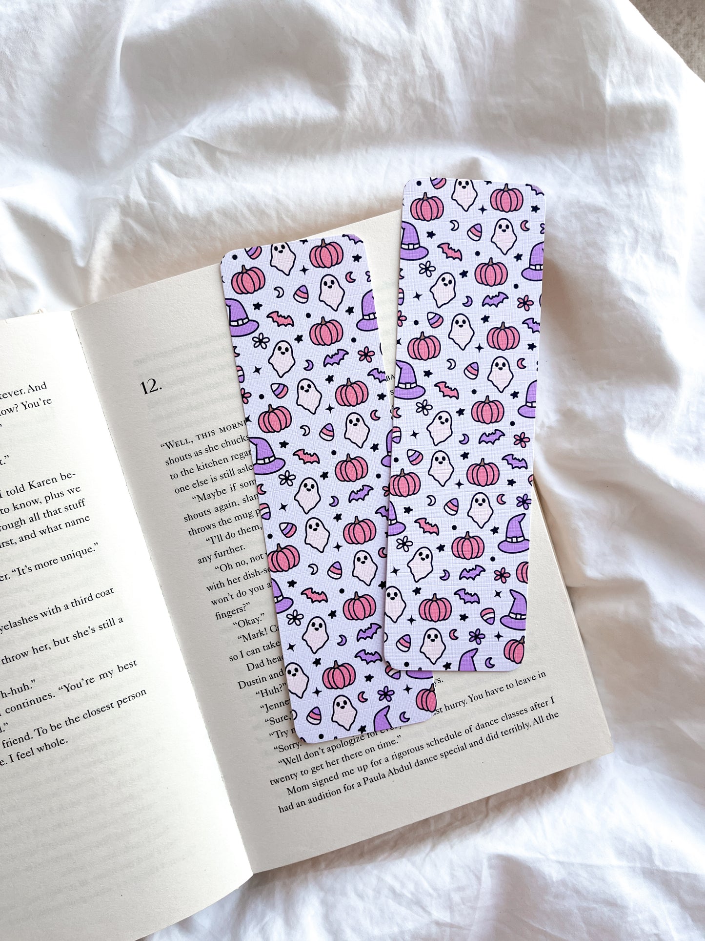 Purple Spooky Print Bookmark | Cute Halloween Bookmark