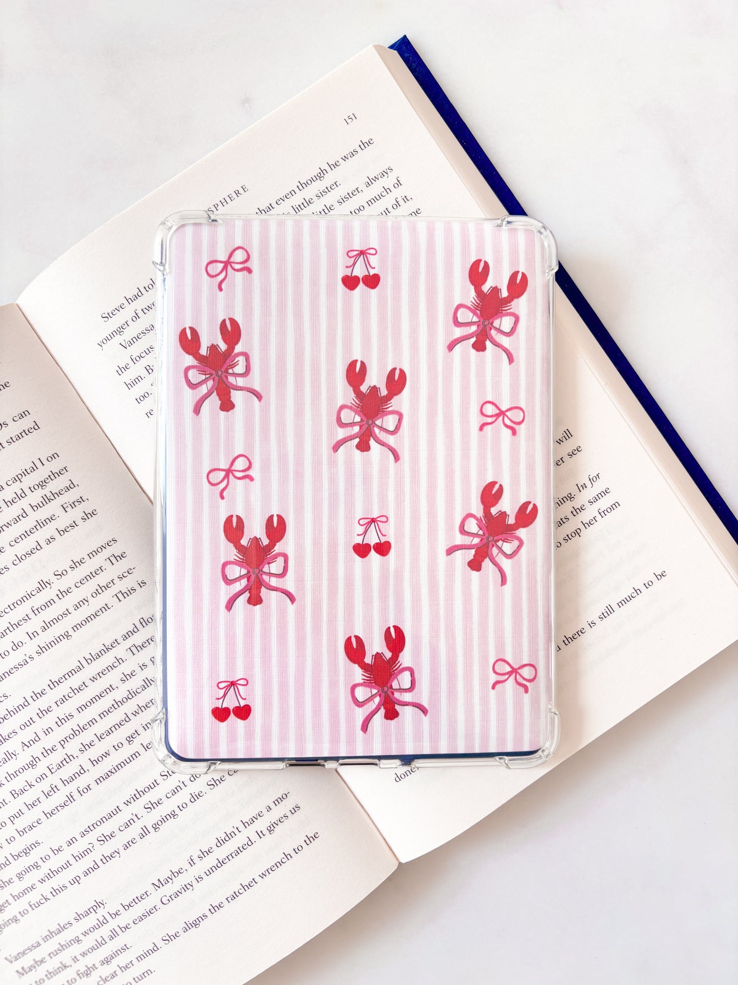 Coquette Lobster Kindle Insert | Cute E-Reader Insert