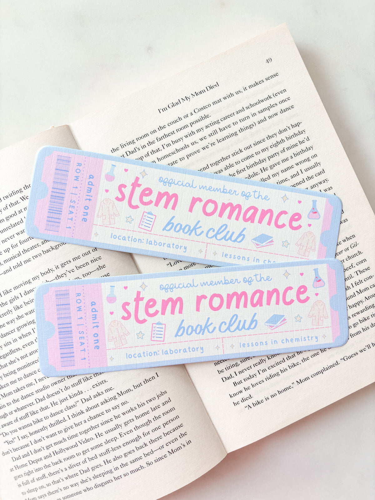 Stem Romance Book Club Bookmark | Book Club Ticket