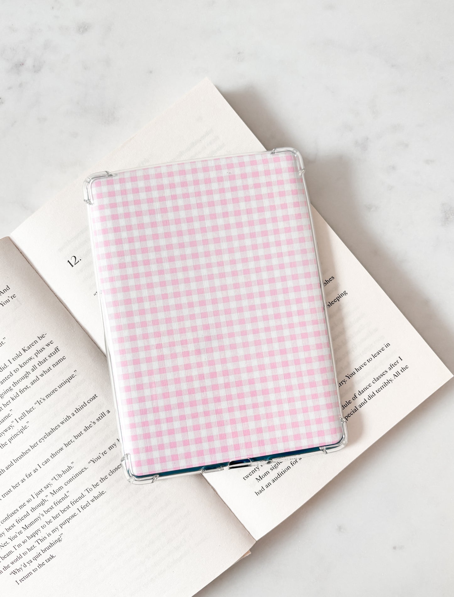 Pink Gingham Kindle Insert | E-reader Insert