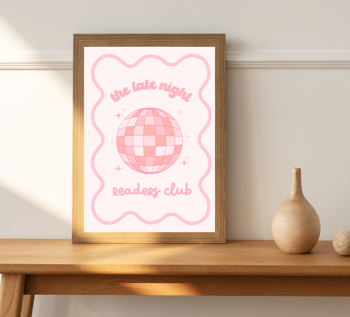 Girly Pink Book Club Art Print