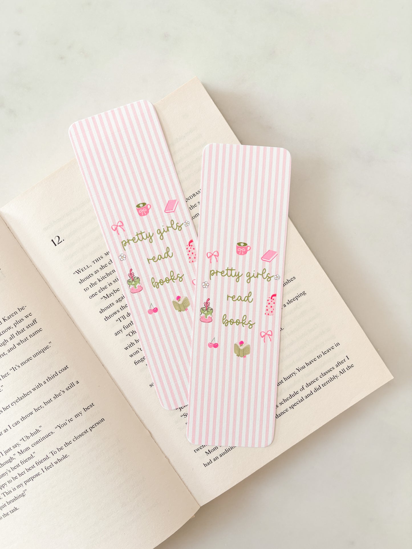 Pretty Girls Read Books Striped Bookmark