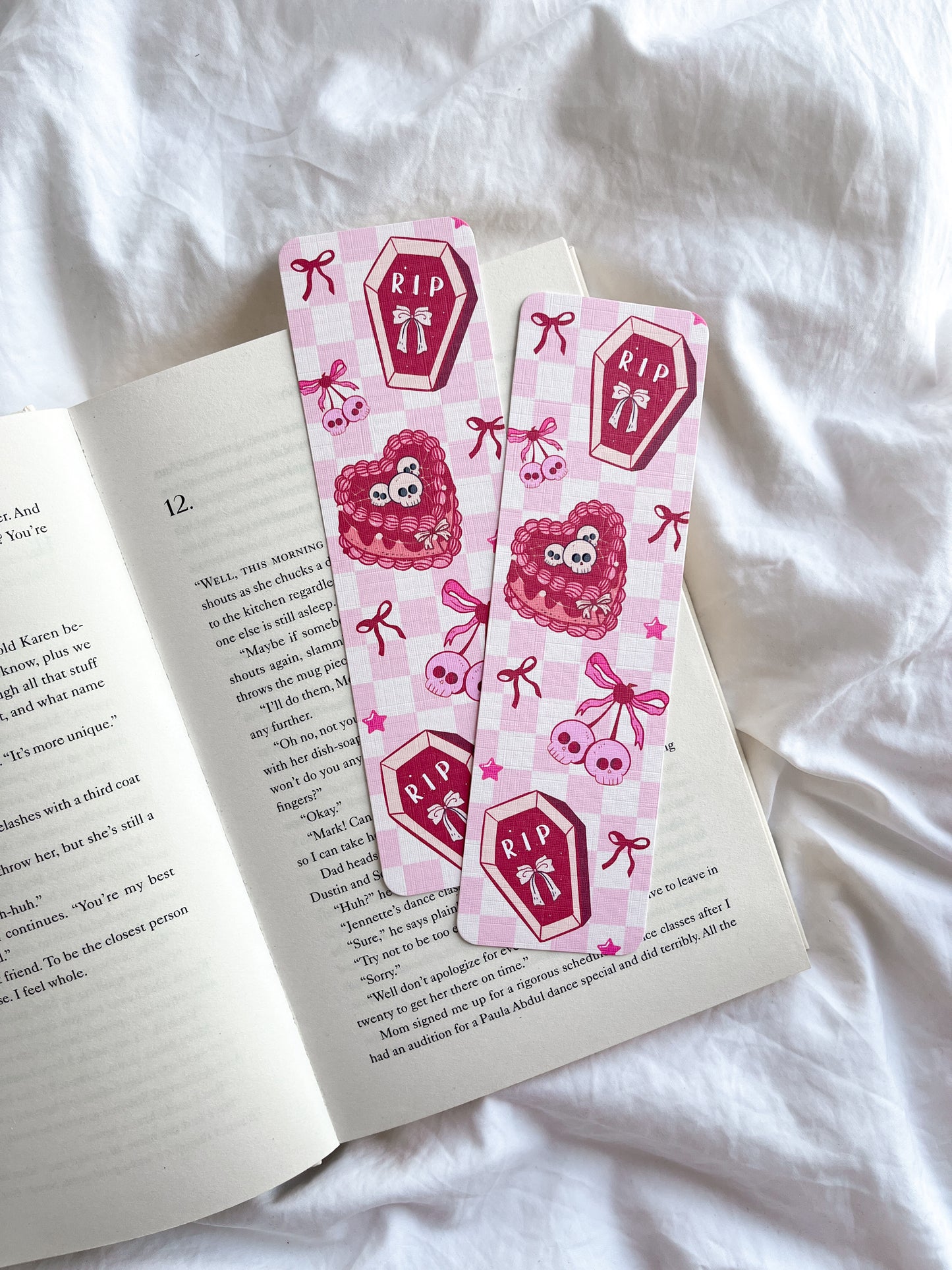 RIP Coquette Bow Bookmark | Cute Halloween Bookmark