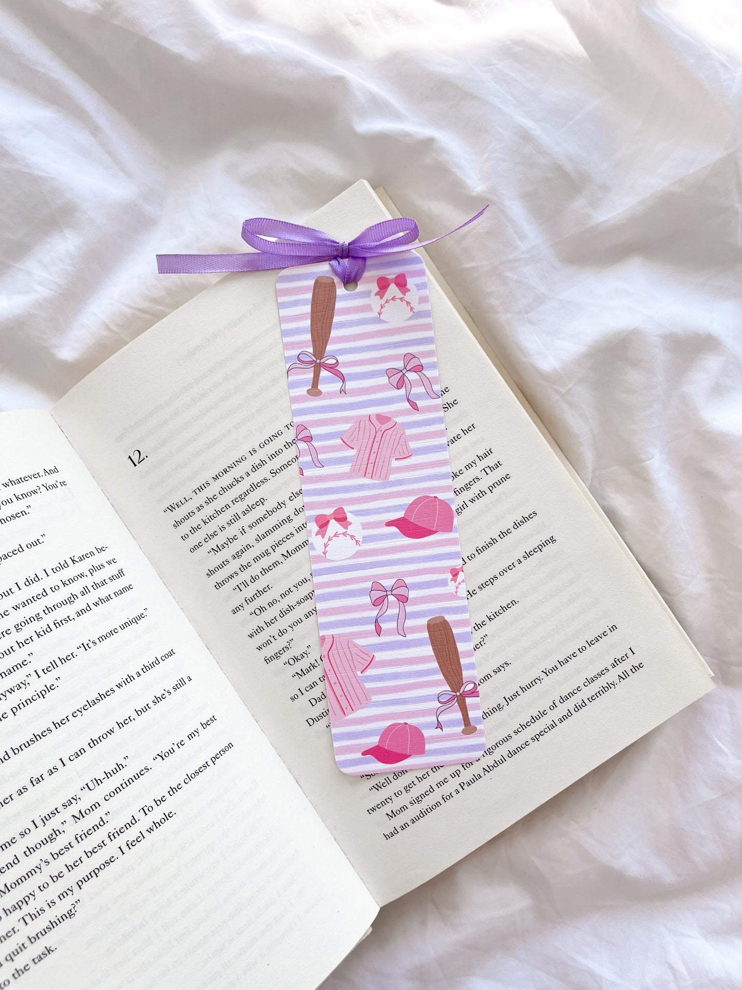 Coquette Baseball Bookmark | Sports Romance Bookmark