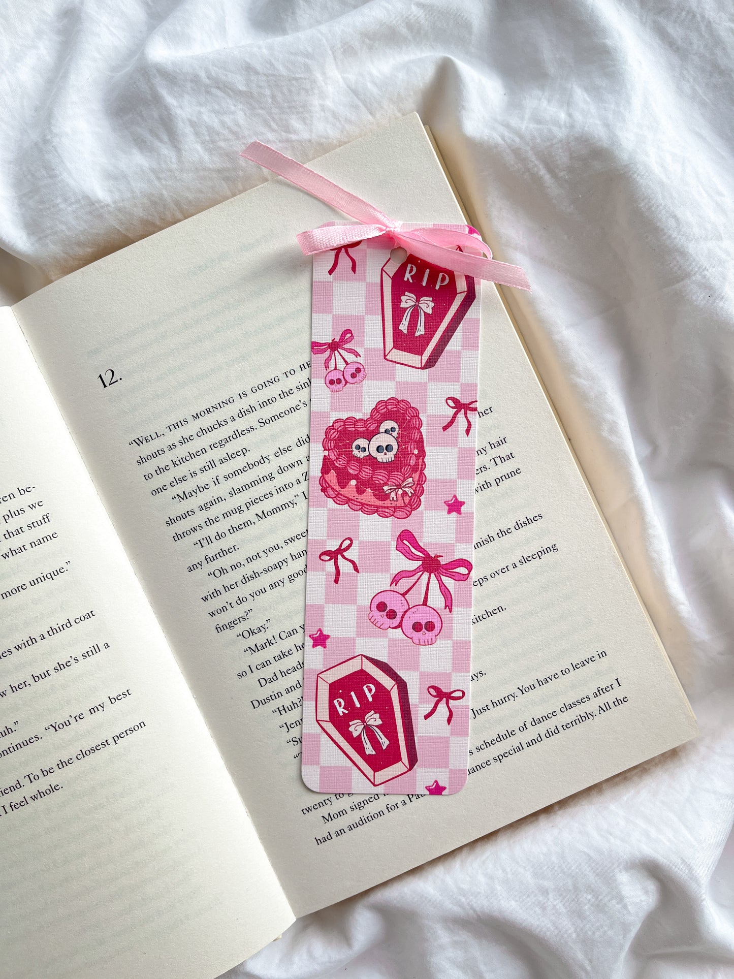 RIP Coquette Bow Bookmark | Cute Halloween Bookmark