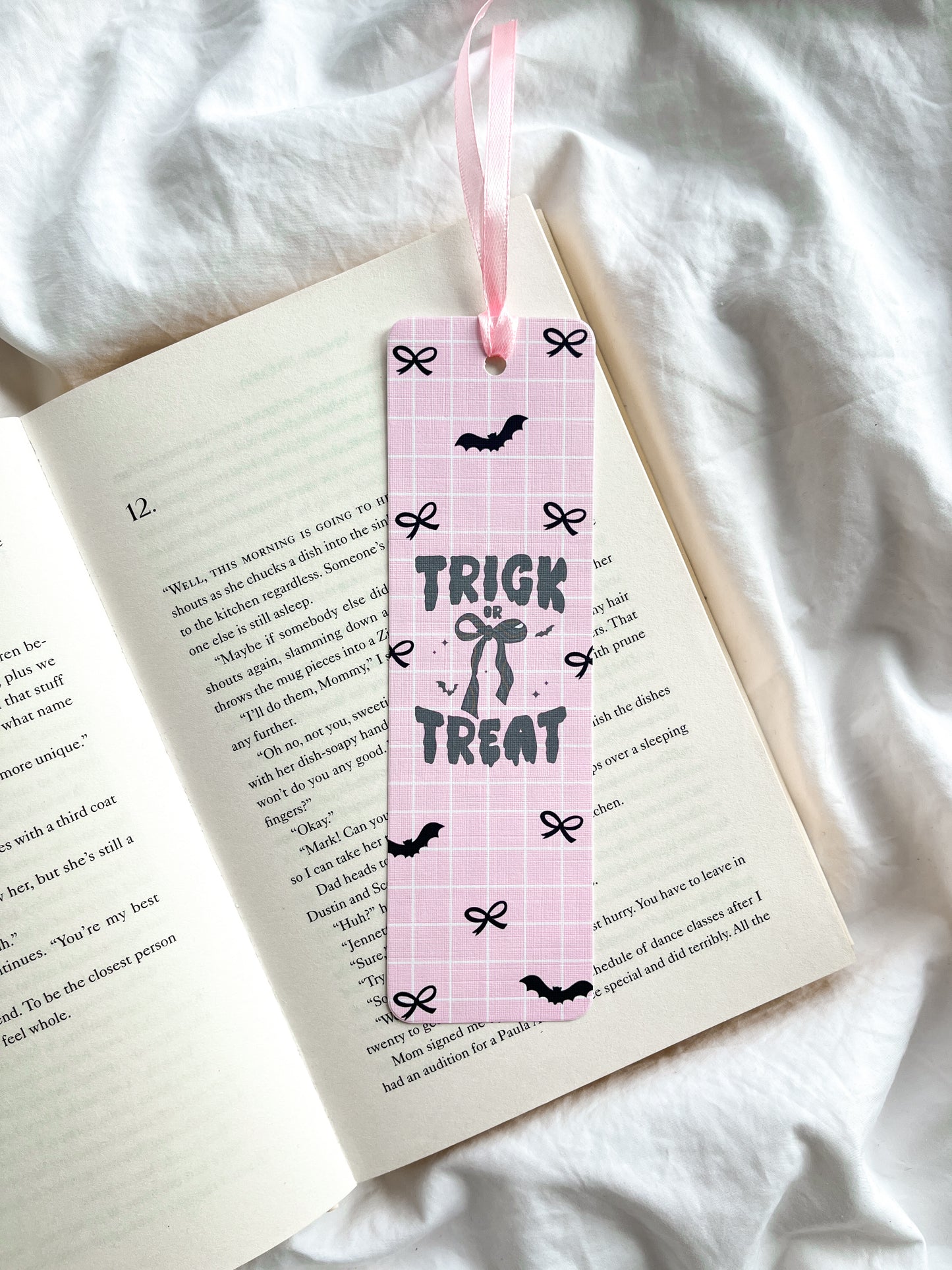 Trick Or Treat Coquette Bow | Cute Halloween Bookmark