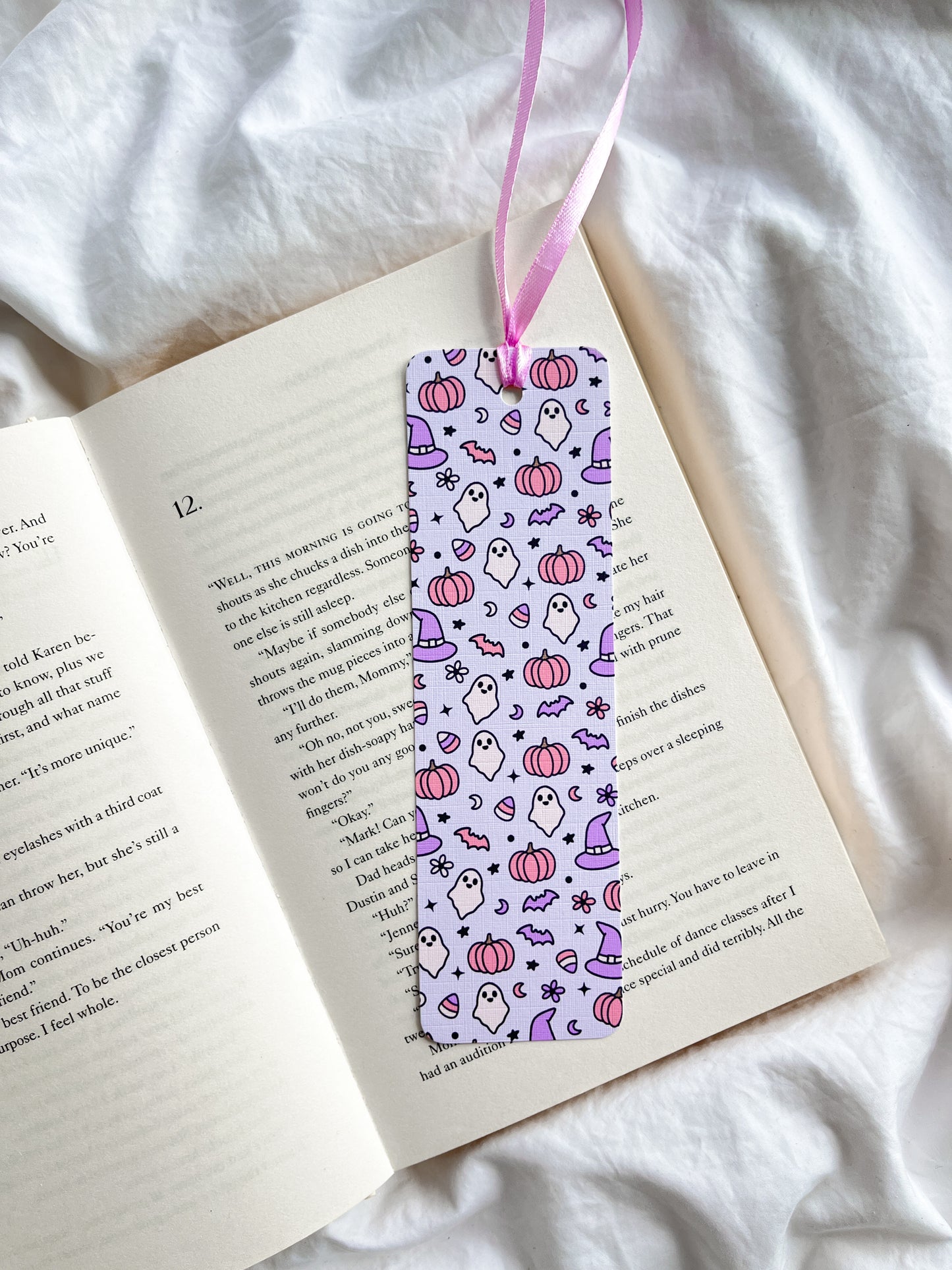 Purple Spooky Print Bookmark | Cute Halloween Bookmark