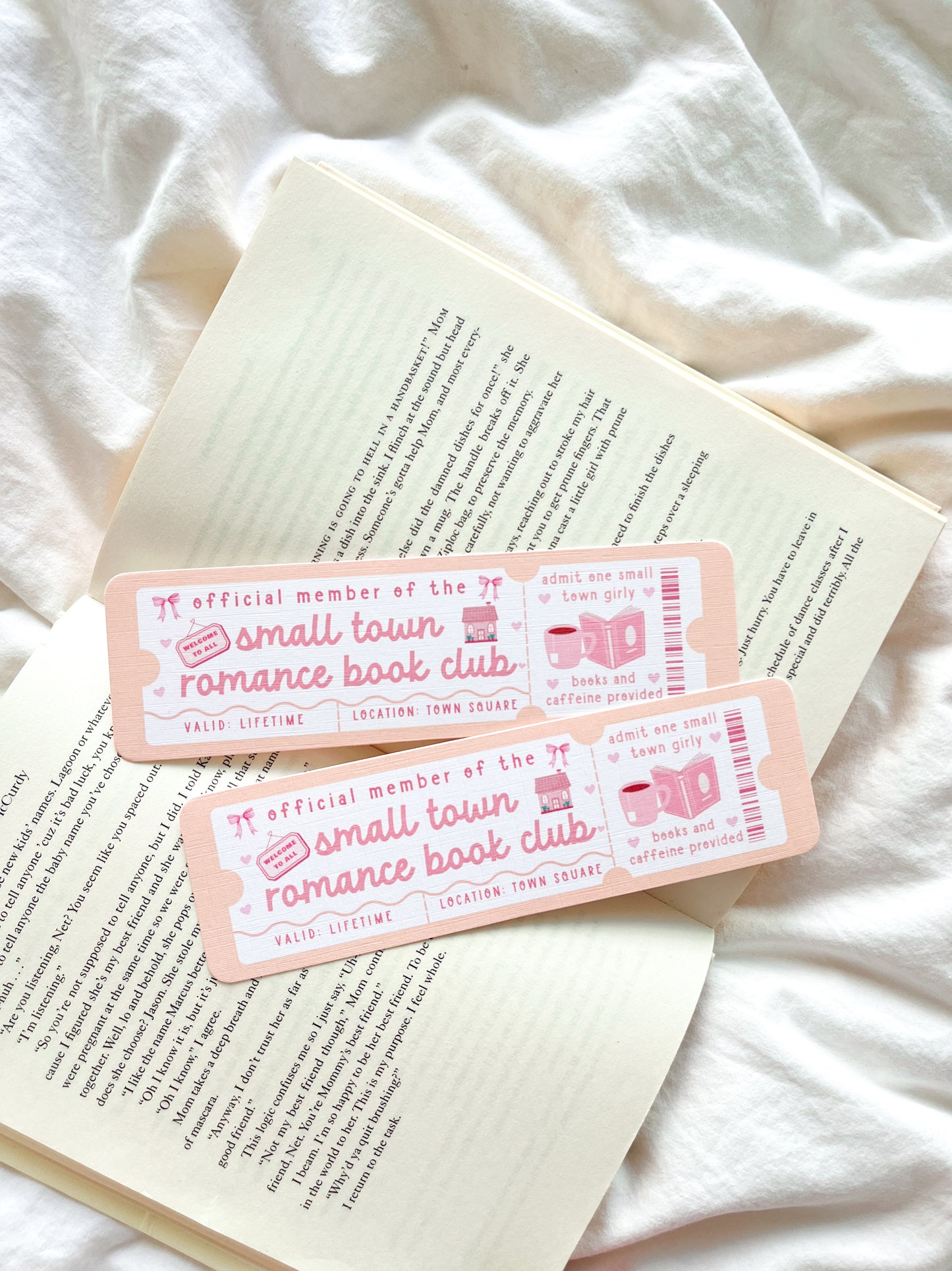 Small Town Romance Book Club Bookmark Ticket | Book Trope Bookmark