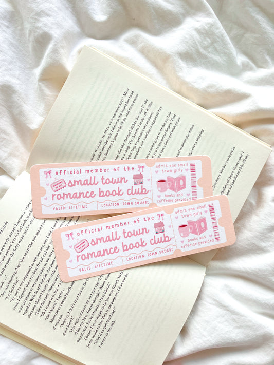 Small Town Romance Book Club Bookmark Ticket | Book Trope Bookmark