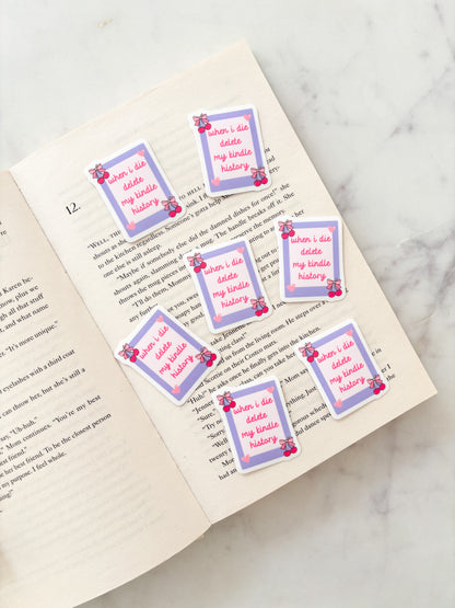 When I Die Delete My Kindle History Sticker