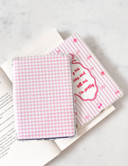 Pink Gingham Kindle Insert | E-reader Insert