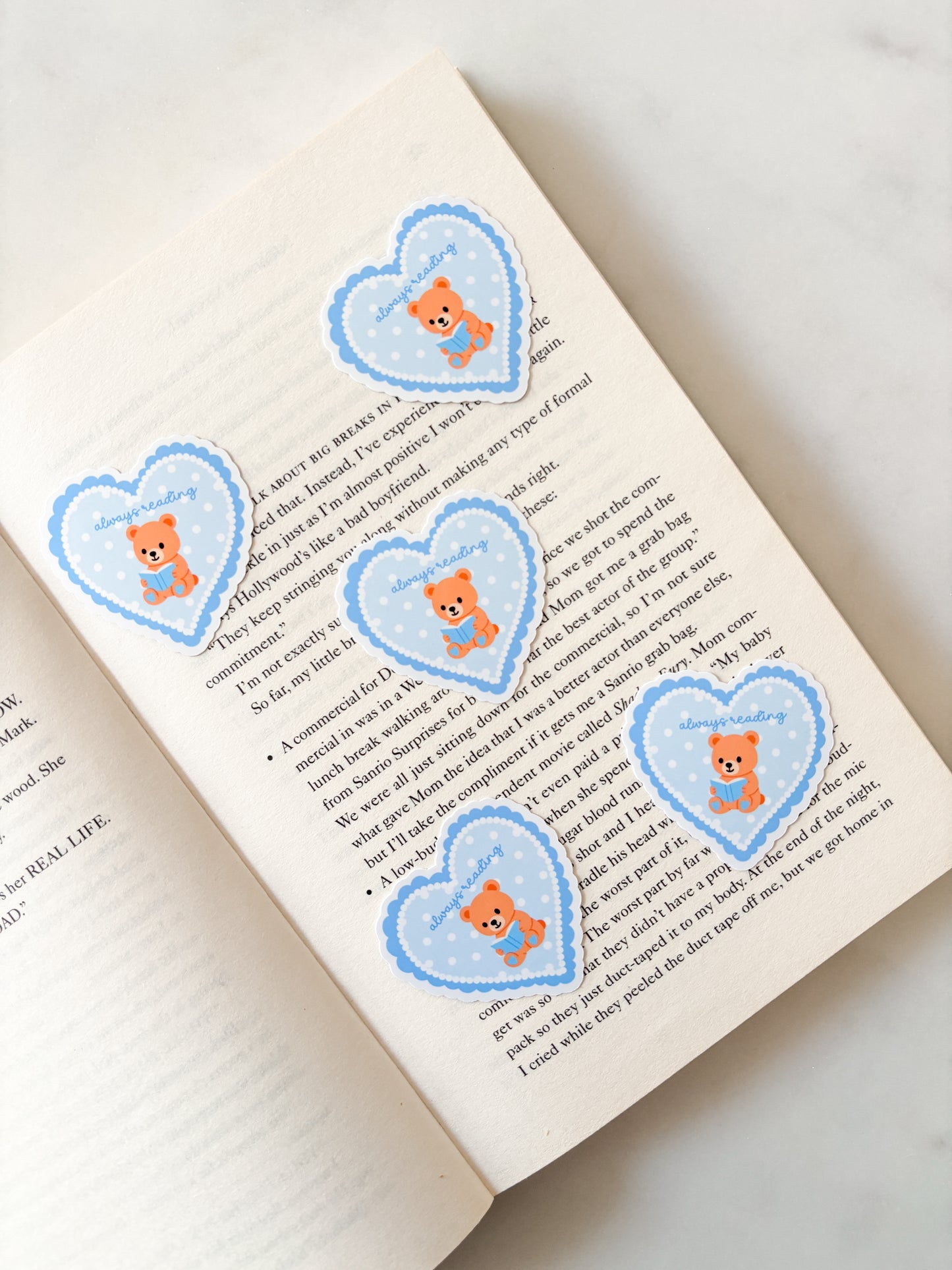 Always Reading Teddy Bear Sticker