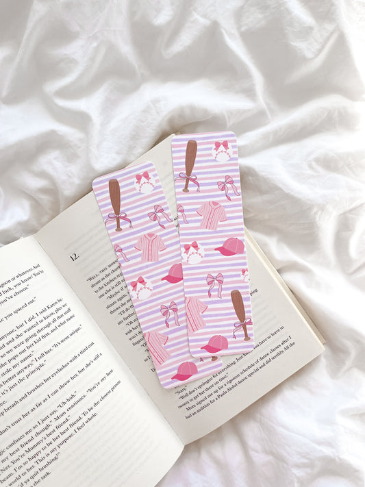 Coquette Baseball Bookmark | Sports Romance Bookmark