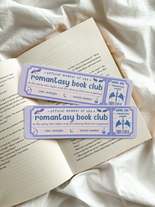 Romantasy Book Club Ticket Bookmark