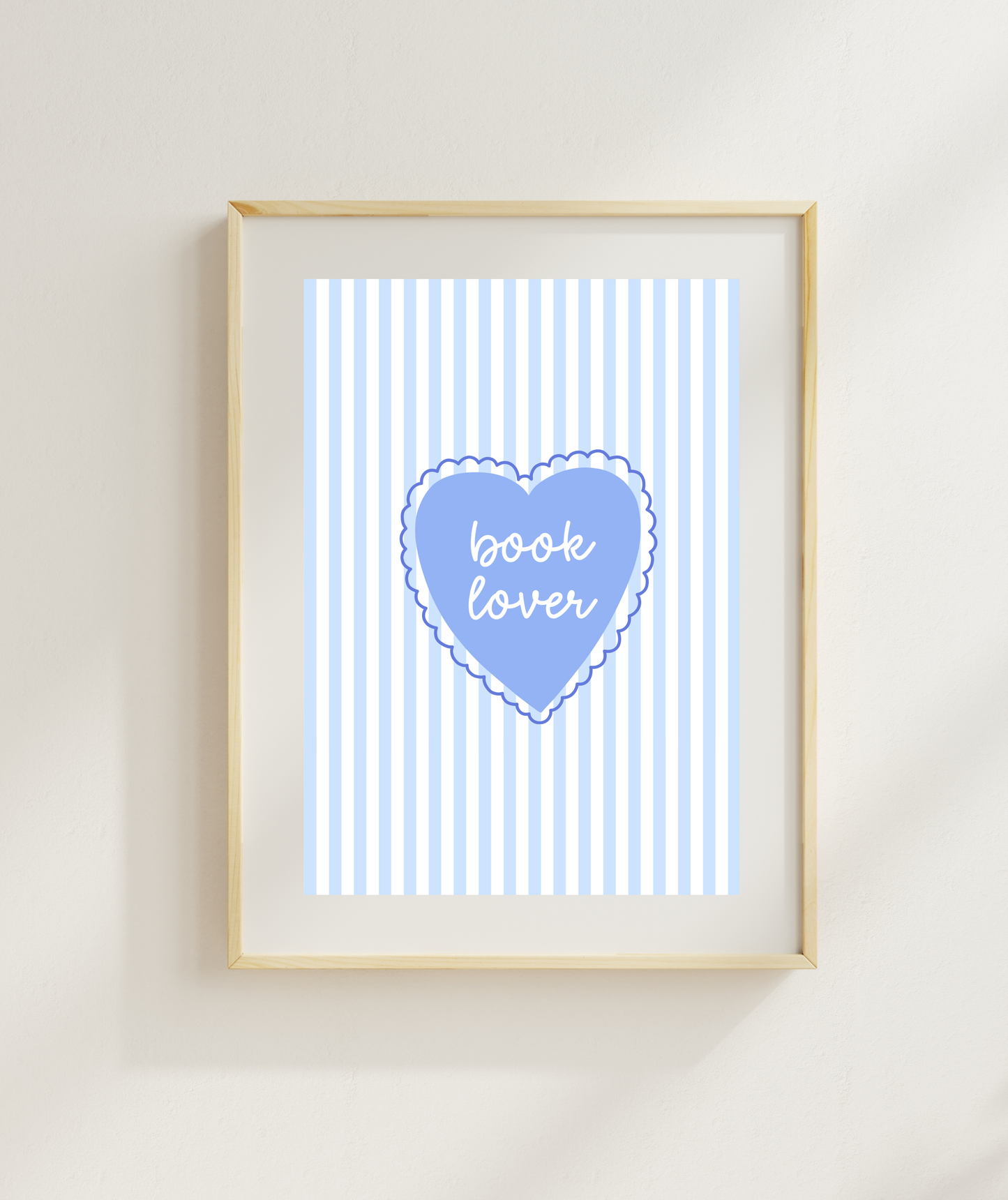 Book Lover Striped Art Print