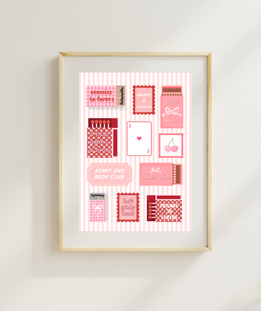 Romance Matchbox Art Print | Romance Reader Poster