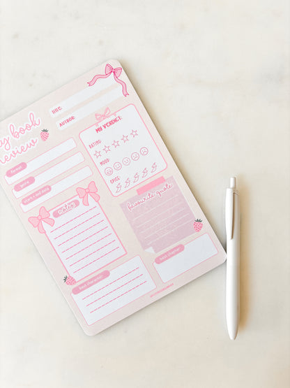 Cute Book Review Notepad | A5 Notepad