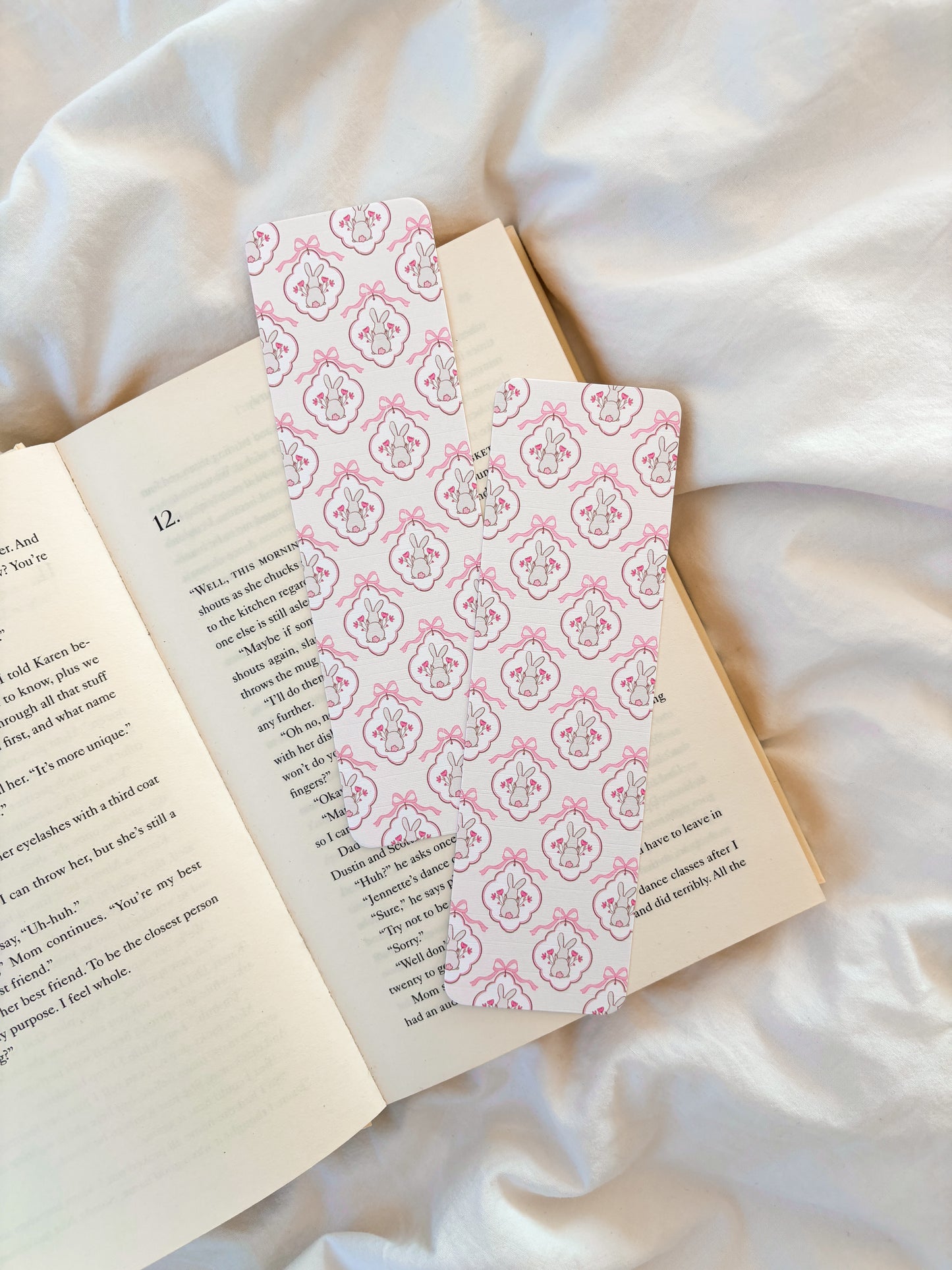 Coquette Bow Bunny Bookmark | Spring Rabbit Bookmark