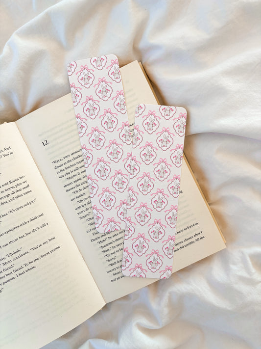 Coquette Bow Bunny Bookmark | Spring Rabbit Bookmark