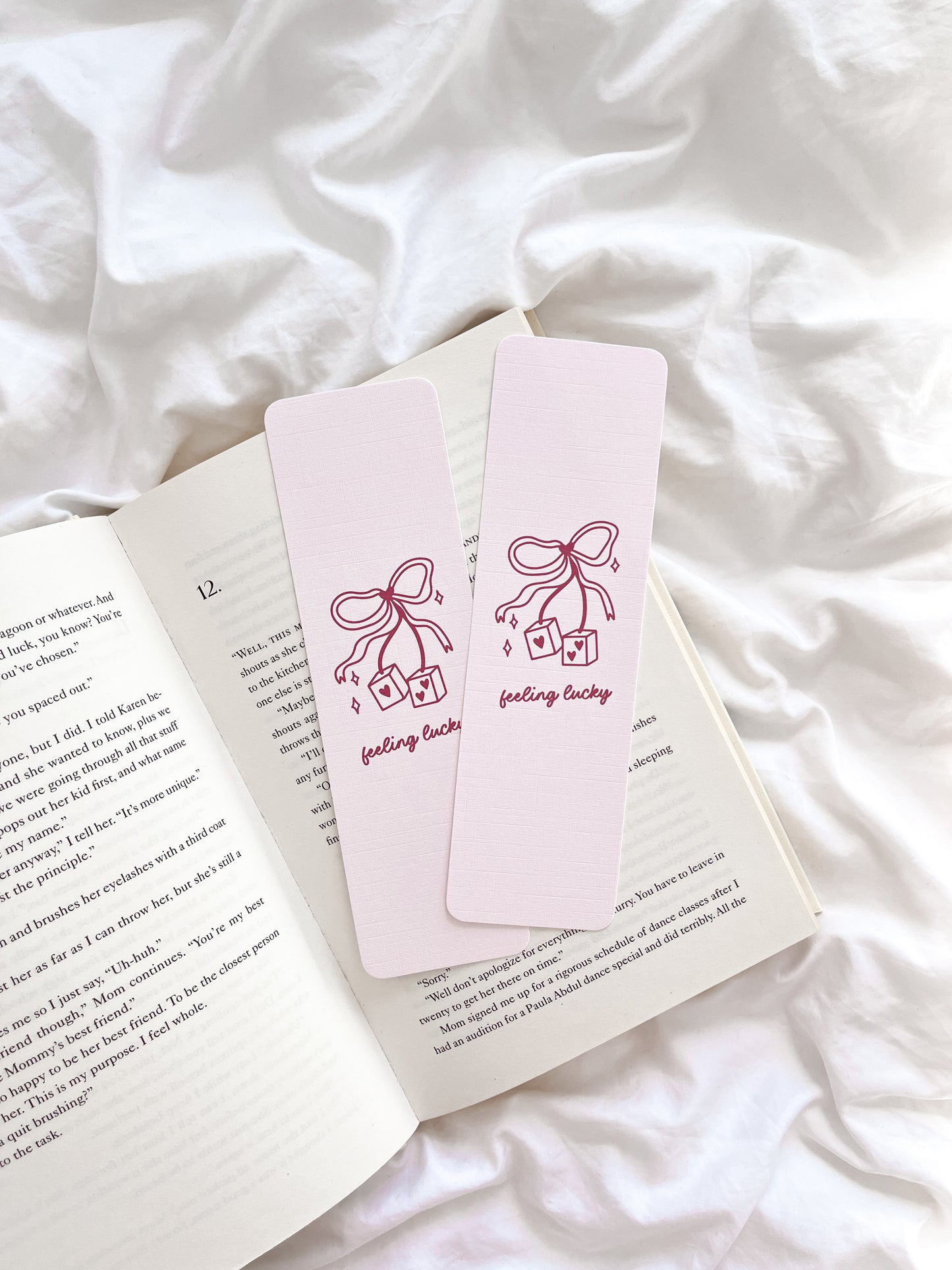 Feeling Lucky Bookmark | Coquette Bow Dice