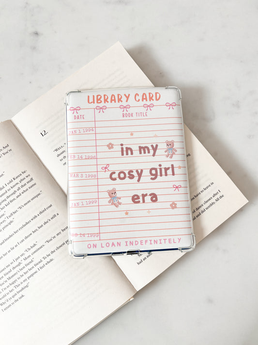 Cosy Girl Teddy Bear Kindle Insert | Library Card