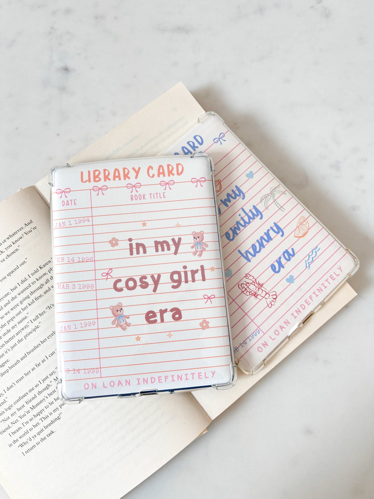 Cosy Girl Teddy Bear Kindle Insert | Library Card