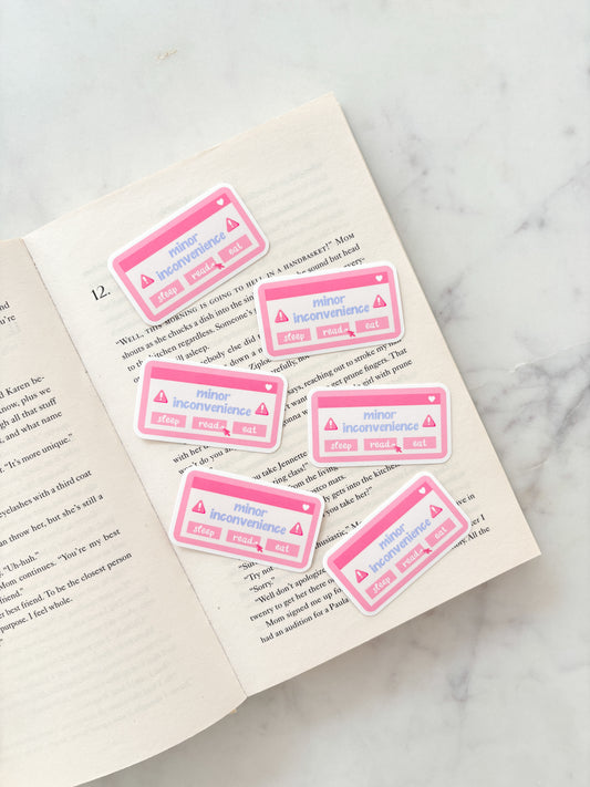 Cute Minor Inconvenience Alert Bookish Sticker