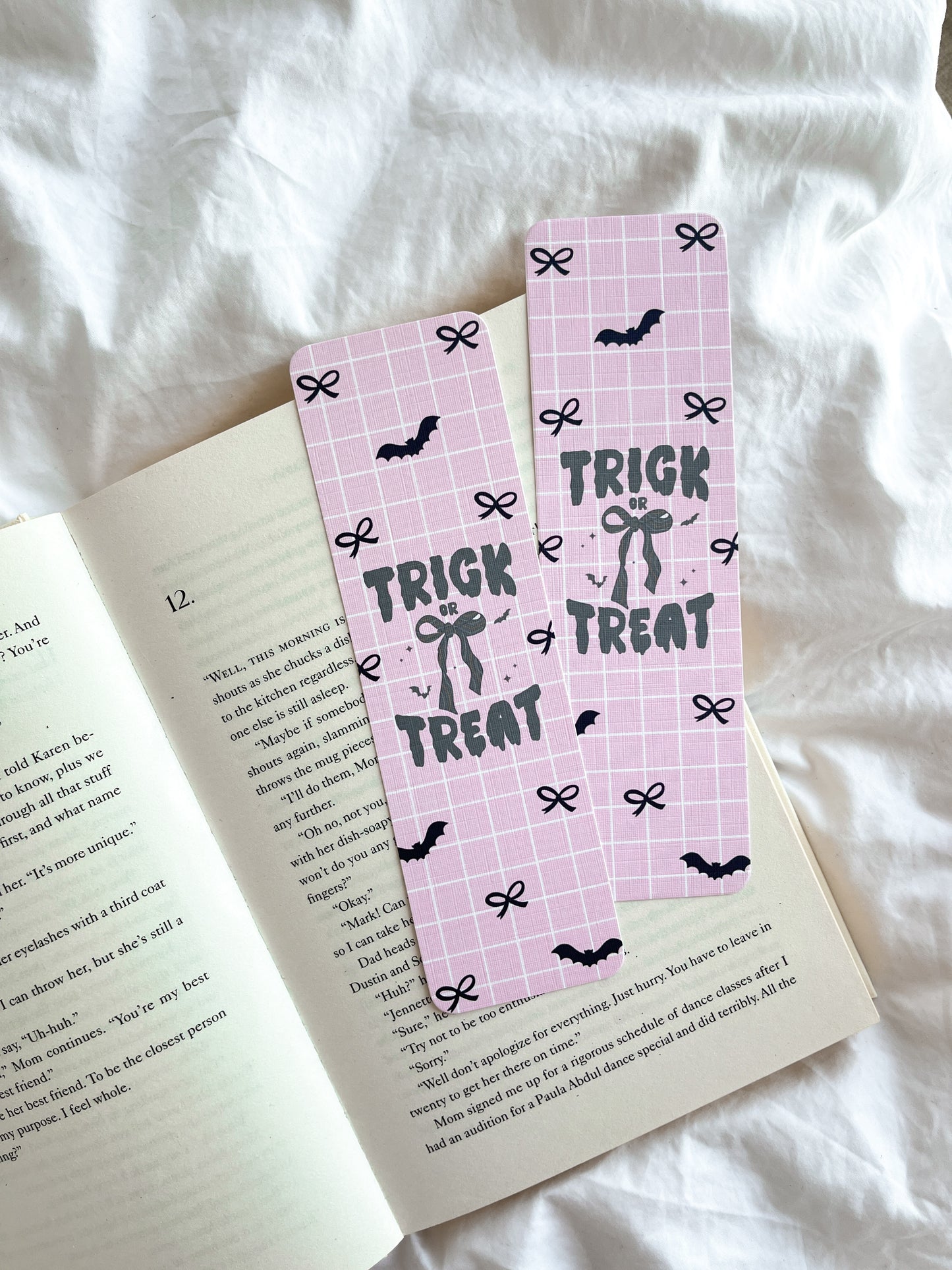 Trick Or Treat Coquette Bow | Cute Halloween Bookmark