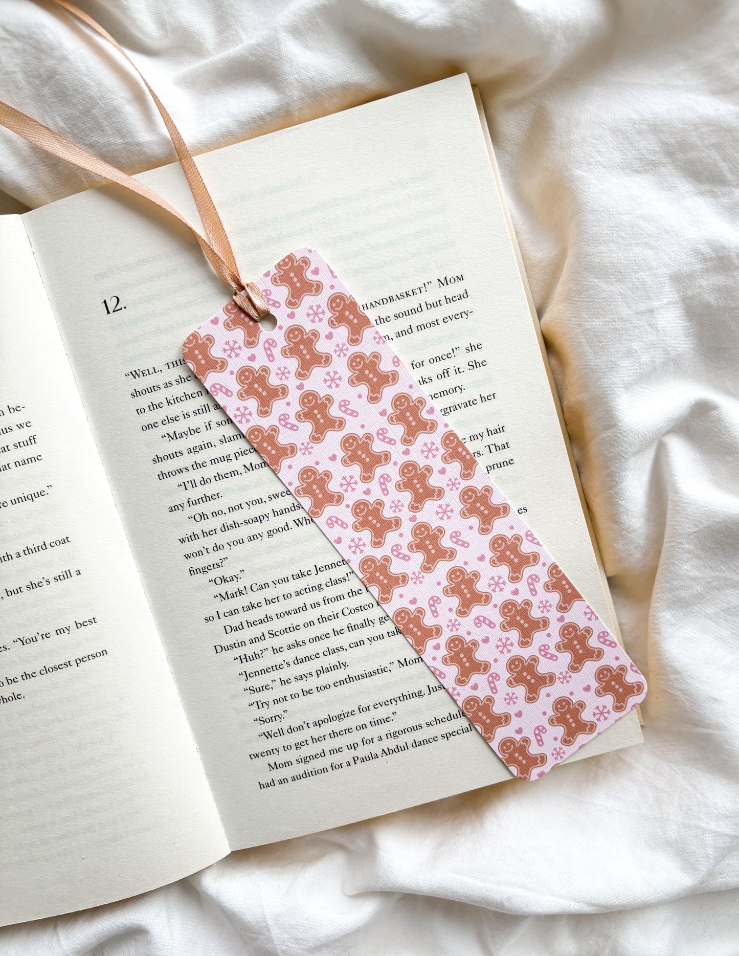 Candy Cane Gingerbread Print Bookmark