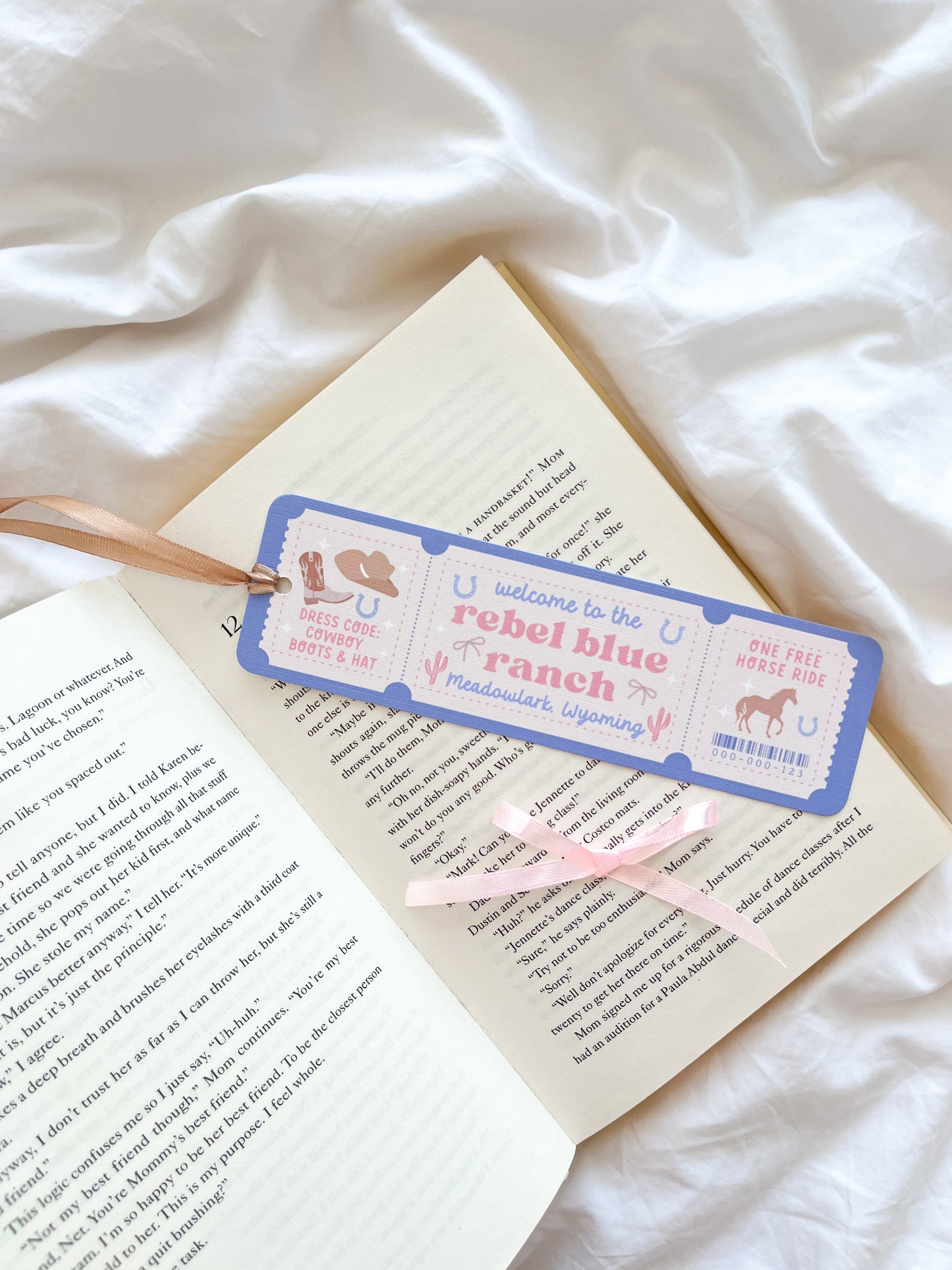 Rebel Blue Ranch Bookmark Ticket | Cowboy Romance Bookmark | Done and Dusted