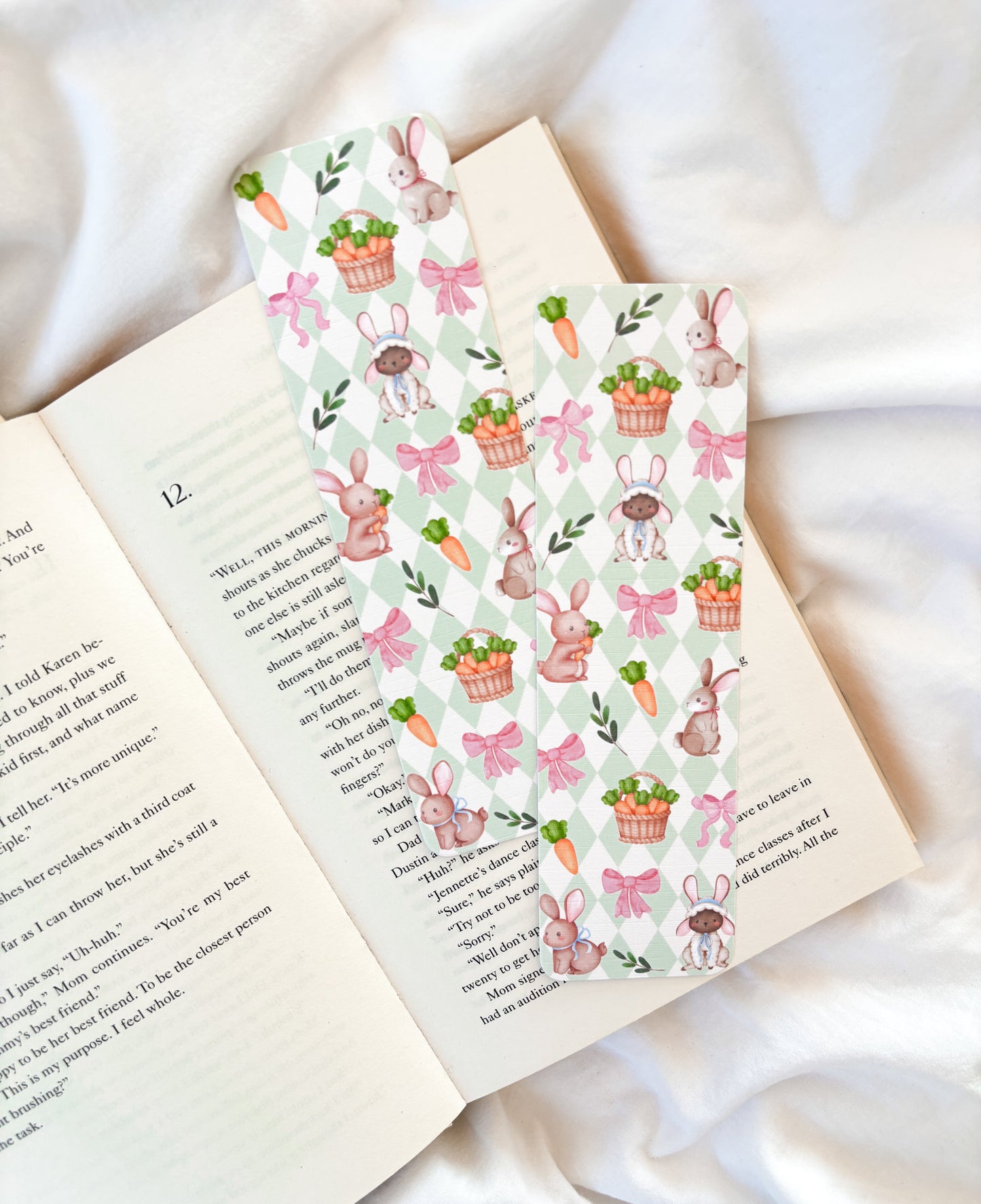 Pastel Green Spring Rabbit Bookmark