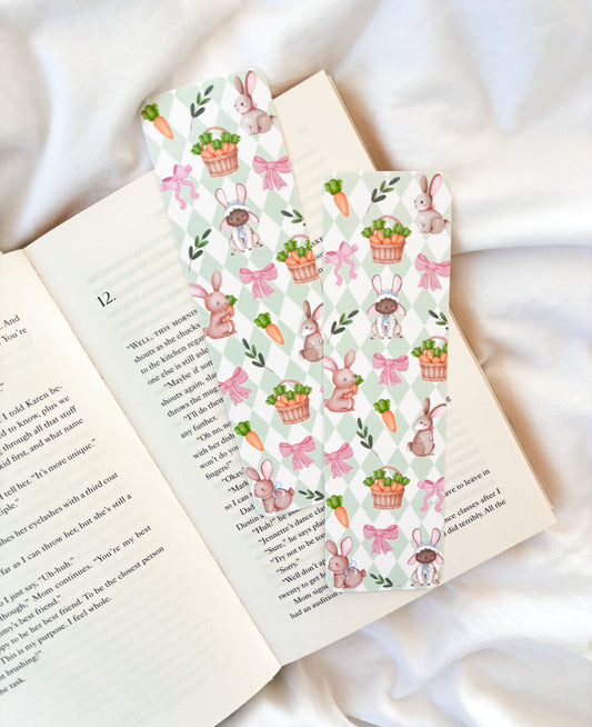 Pastel Green Spring Rabbit Bookmark