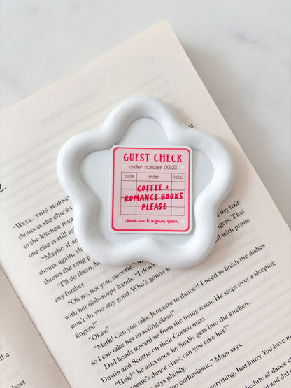 Guest Check Book Sticker | Coffee and Romance Books Sticker