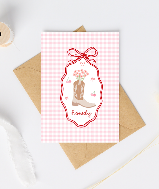 Howdy Cowgirl Greeting Card