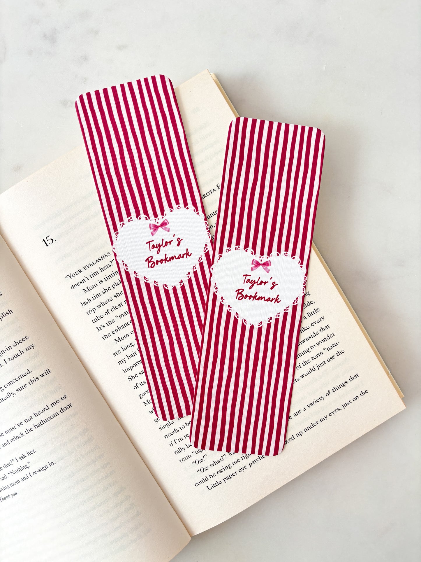 Striped Personalised Name Bookmark