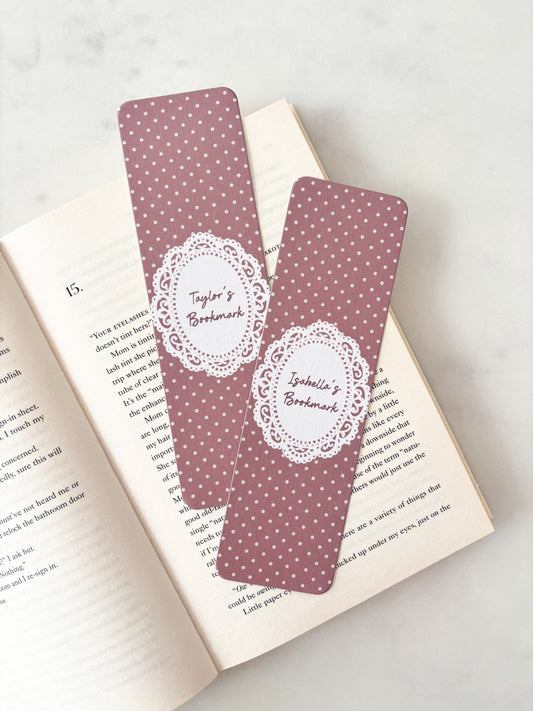 Vintage Brown Personalised Name Bookmark