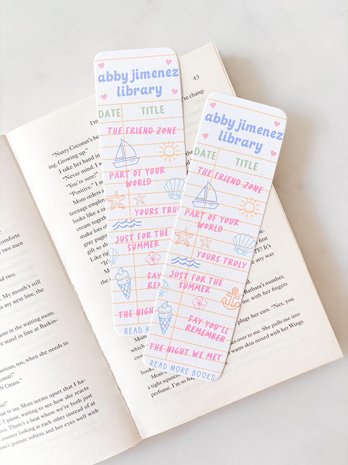 Abby Jimenez Library Card Bookmark