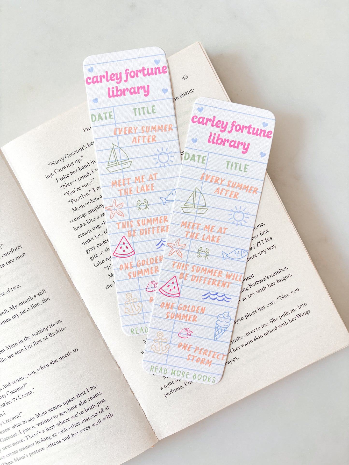 Carley Fortune Library Card Bookmark
