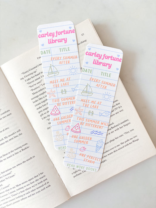 Carley Fortune Library Card Bookmark