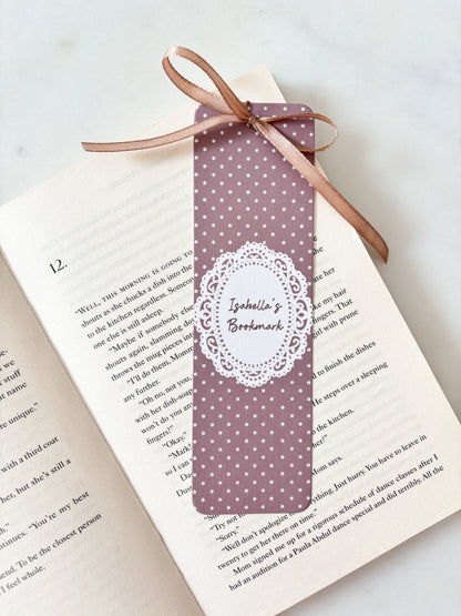 Vintage Brown Personalised Name Bookmark