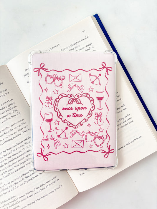 Pink Once Upon A Time Coquette Kindle Insert | Cute E-Reader Insert